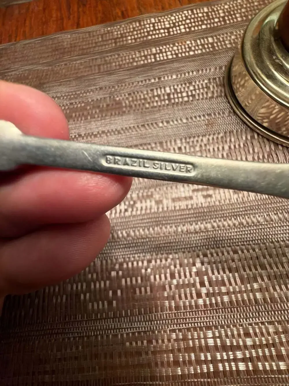 Vintage Brazil Silver Monogrammed Teaspoon